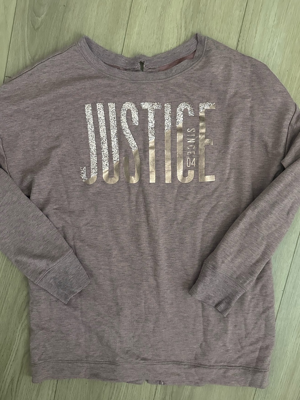 Justice Mauve Pullover with Metallic Gold Logo Girls size 12